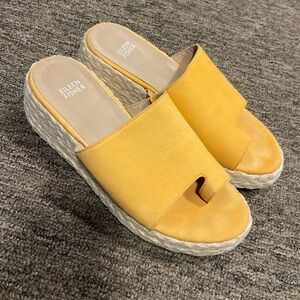 Eileen Fisher Womens Tarry Toe Loop Espadrille Orange Wedge Sandal Size 8